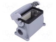 Enclosure for connectors: HDC; size 10; Locking: with latch; M20 WIELAND