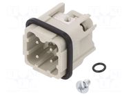 Connector: HDC; male; PIN: 4; size 3; contact insert; 400V; 10A; 3+PE WIELAND