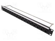 Patch panel; RJ45; Cat: 6; rack; screw; Number of ports: 16; 19"; M3 CLIFF