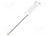 Antenna; Bluetooth,WiFi,ZigBee; 2.8dBi; linear; 35x11x0.1mm; U.FL MOLEX