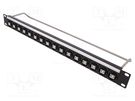 Patch panel; USB B; screw; RACK; M3; Height: 1U; Number of ports: 16 CLIFF