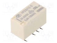Relay: electromagnetic; DPDT; Ucoil: 12VDC; 2A; 0.5A/125VAC; PCB HONGFA RELAY