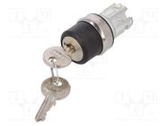 Switch: rotary with key; 22mm; Stabl.pos: 1; silver; none; IP67 SIEMENS