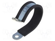 Fixing clamp; ØBundle : 60mm; W: 25mm; steel; Cover material: EPDM MPC INDUSTRIES