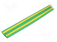 Heat shrink sleeve; thin walled; 3: 1; 12mm; L: 30m; yellow-green HELLERMANNTYTON