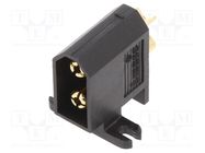 Socket; DC supply; XT60; male; PIN: 2; soldering; black; 30A; UL94V-0 AMASS