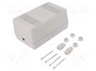 Enclosure: for power supplies; X: 65mm; Y: 132mm; Z: 78mm; ABS; grey KRADEX