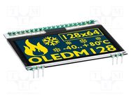 Display: OLED; graphical; 2.3"; 128x64; yellow; Touchpad: none DISPLAY VISIONS