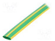 Heat shrink sleeve; thin walled; 3: 1; 9mm; L: 30m; yellow-green HELLERMANNTYTON