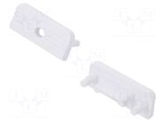 Cap for LED profiles; white; 20pcs; ABS; with hole; SURFACE10 TOPMET