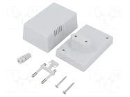Enclosure: for power supplies; X: 54mm; Y: 81mm; Z: 46mm; ABS; grey KRADEX
