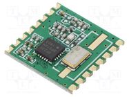 Module: RF; FM transceiver; FSK; 433.92MHz; SPI; -121dBm; 13dBm; SMD HOPE MICROELECTRONICS