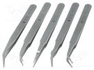 Kit: tweezers; SMD; 120mm; case; 5pcs. IDEAL-TEK