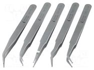 Tweezers-set; 120mm; SMD; 5pcs. IDEAL-TEK