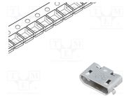 Connector: USB B micro; socket; on PCBs; SMT; PIN: 5; horizontal 