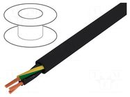 Wire; ÖPVC-JZ; 3G1mm2; unshielded; 600V,1kV; Cu; stranded; black TKD