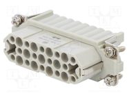 Connector: HDC; female; HD; PIN: 25; 25+PE; size 5; w/o contacts; 10A 