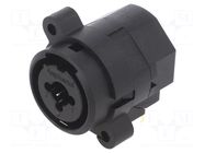 Connector: Jack 6,3mm + XLR; socket; female; stereo; angled; THT AMPHENOL