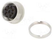 Connector: M16; socket; female; PIN: 8; 5A; 60V; soldering; IP40; 270° LUMBERG