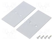 Cap for LED profiles; silver; 2pcs; steel; 33.4x67.5x2mm 