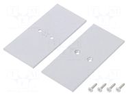 Cap for LED profiles; silver; 2pcs; steel; 33.4x68.8x2mm TOPMET