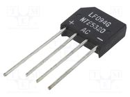 Bridge rectifier: single-phase; Urmax: 1kV; If: 4A; Ifsm: 200A; flat NTE Electronics