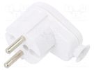 Connector: AC supply; male; plug; 2P; 230VAC; 16A; white; for cable PLASTROL