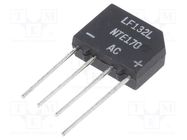 Bridge rectifier: single-phase; Urmax: 1kV; If: 2A; Ifsm: 60A; flat NTE Electronics