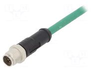 Connector: M12; plug; male; PIN: 8; straight; X code-ProfiNET; 2A AMPHENOL LTW