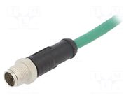 Connector: M12; plug; male; PIN: 8; straight; X code-ProfiNET; 2A AMPHENOL LTW