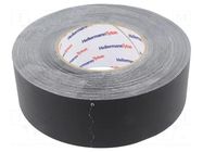 Tape: textile; W: 50mm; L: 50m; Thk: 0.31mm; black; 64N/cm; 10%; cotton HELLERMANNTYTON