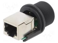 Coupler; PIN: 8; Cat: 5e; plastic; 8p8c; RJ45 socket,both sides AMPHENOL LTW