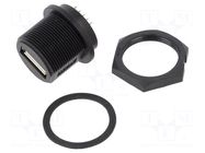 Connector: USB A; socket; for panel mounting,screw; THT; PIN: 4 AMPHENOL LTW