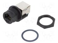Coupler; PIN: 8; Cat: 5e; plastic; 8p8c; RJ45 socket,both sides AMPHENOL LTW