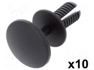 Rivet; polyamide; black; dismountable,push-in; Ømount.hole: 8mm ROMIX