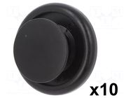 Rivet; polyamide; black; push-in; Ømount.hole: 7mm; Øhead: 20.2mm ROMIX