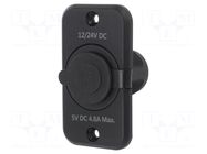 USB power supply; USB A socket x2; Sup.volt: 12÷24VDC; 5V/2.4A SCI