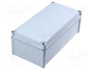 Enclosure: multipurpose; X: 188mm; Y: 378mm; Z: 130mm; SOLID; grey FIBOX