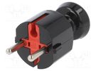 Connector: AC supply; male; plug; 2P; 250VAC; 16A; black; for cable TIMEX-ELEKTRO