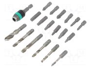 Kit: screwdriver bits; Phillips,Torx®,drill bit; metal; case WERA