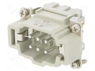 Connector: HDC; contact insert; male; HE; PIN: 6; 16A; 500V; 6+PE TE Connectivity