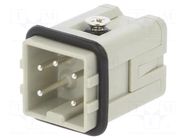 Connector: HDC; contact insert; male; HDC; PIN: 5; 10A; 400V; 4+PE TE Connectivity