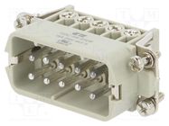 Connector: HDC; contact insert; male; HA; PIN: 10; 10+PE; size 2; 16A TE Connectivity