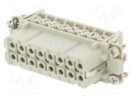 Connector: HDC; contact insert; female; HA; PIN: 16; 16+PE; size 5 