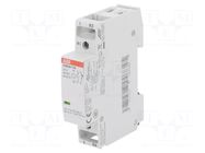 Contactor: 2-pole installation; 20A; 24VAC,24VDC; NC + NO; ESB ABB