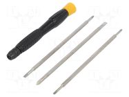 Kit: screwdriver bits; Phillips,slot; PH0,PH00,SL 2.5,SL 3,SL 4 ENGINEER