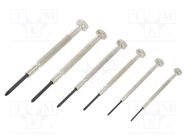 Kit: screwdrivers; precision; Phillips,slot; box; 6pcs. ENGINEER