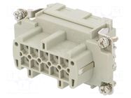 Connector: HDC; contact insert; female; HE; PIN: 10; 16A; 500V; 10+PE TE Connectivity