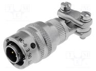 Connector: circular; plug; for cable; PIN: 3; male; soldering; 600V AMPHENOL