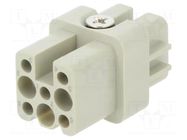 Connector: HDC; female; HD; PIN: 8; 10A; 50V; size 1; crimped; 21x21mm TE Connectivity